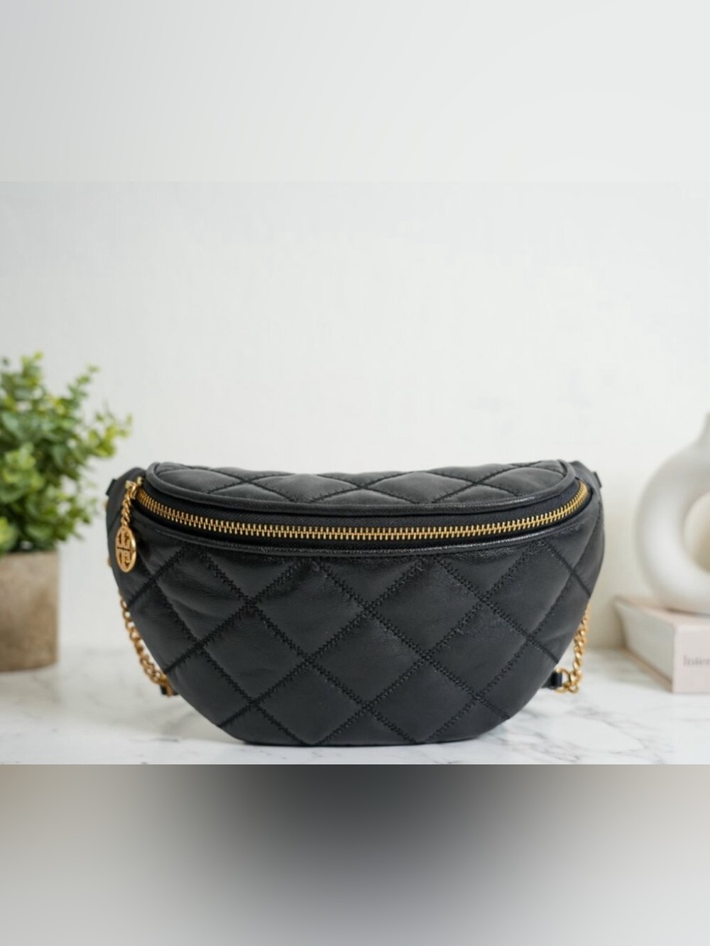 NWT Tory Burch Willa Belt Bag Leather Fanny Pack Crossbody in Black